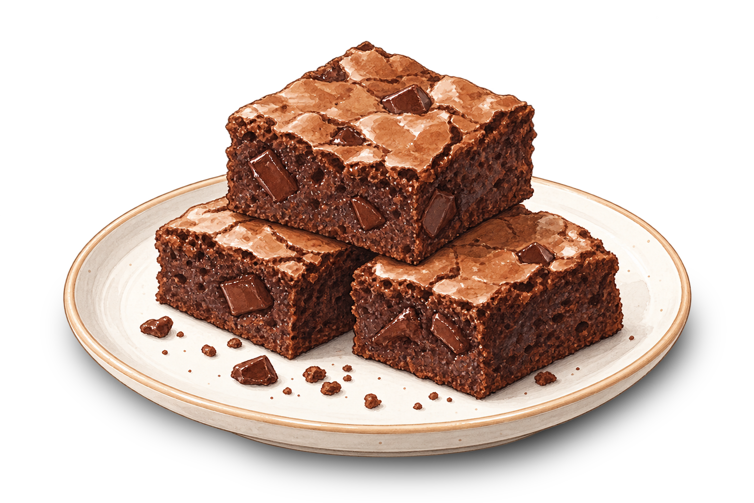Brownie au chocolat avec des éclats de noix de pécan